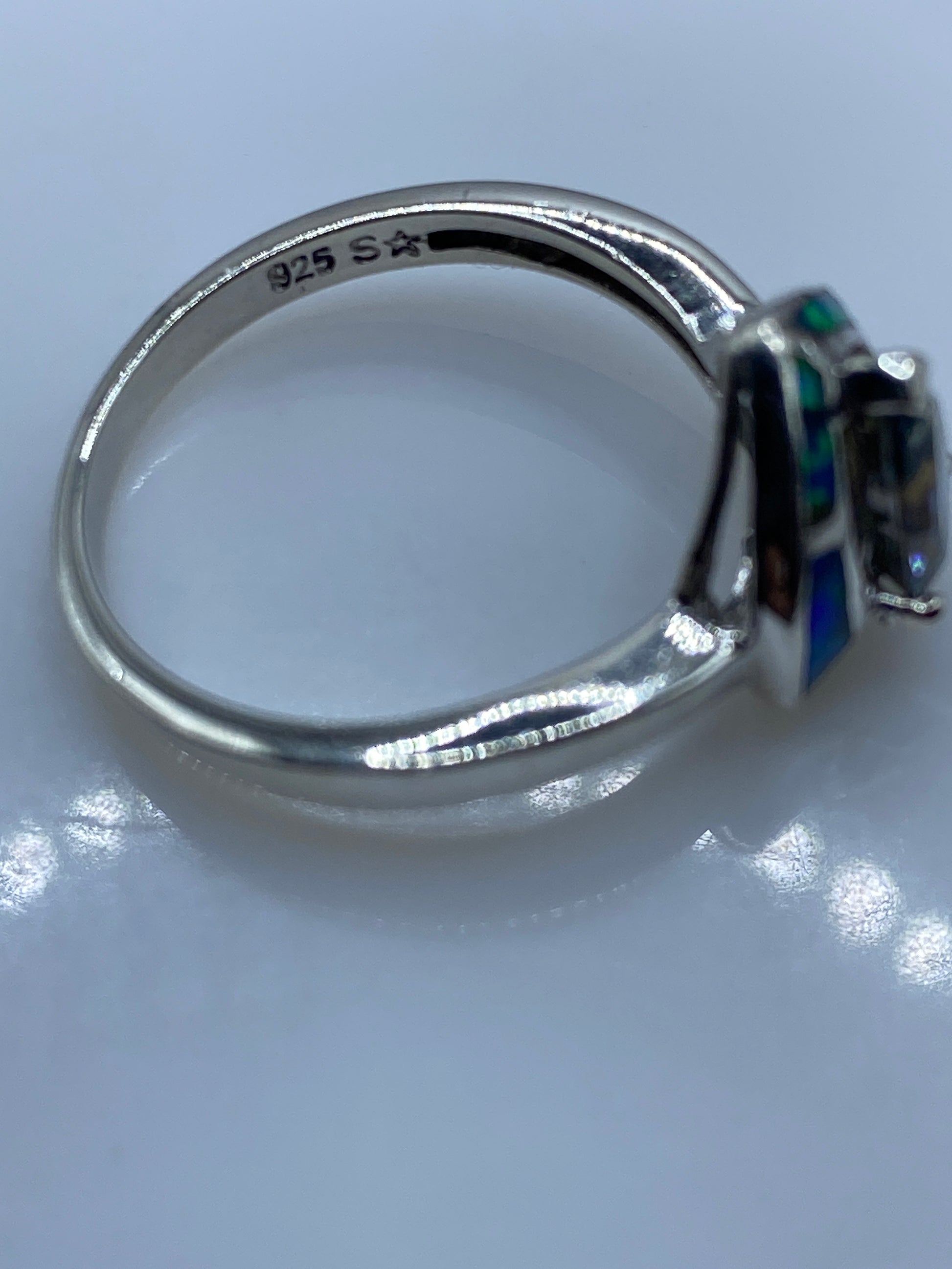 Anillo de Plata Ópalo de Fuego Azul — Cóctel Artesanal Taxco — foto 5