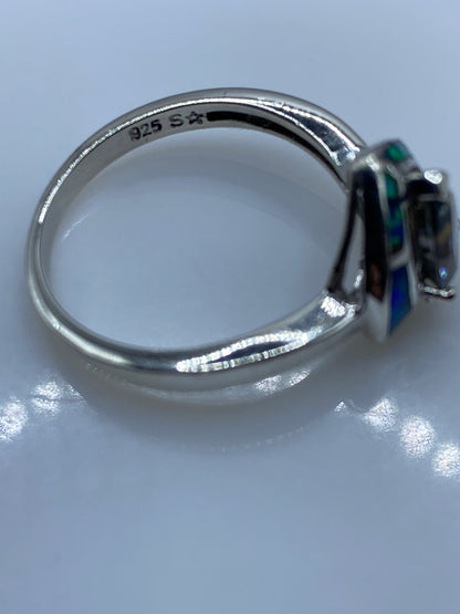 Anillo de Plata Ópalo de Fuego Azul — Cóctel Artesanal Taxco — foto 5