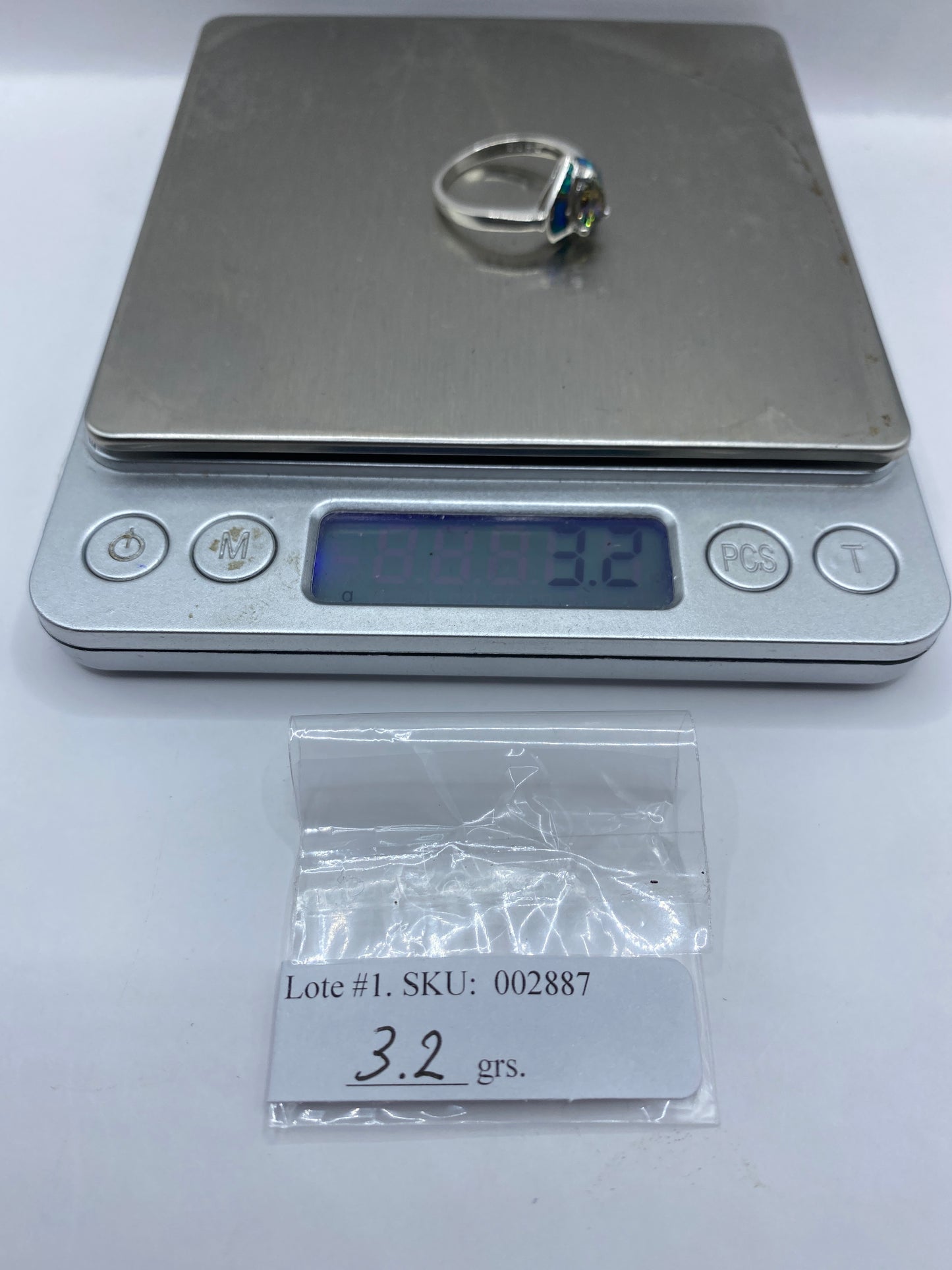 Anillo de Plata Ópalo de Fuego Azul — Cóctel Artesanal Taxco — foto 6