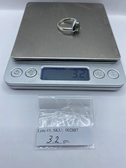 Anillo de Plata Ópalo de Fuego Azul — Cóctel Artesanal Taxco — foto 6