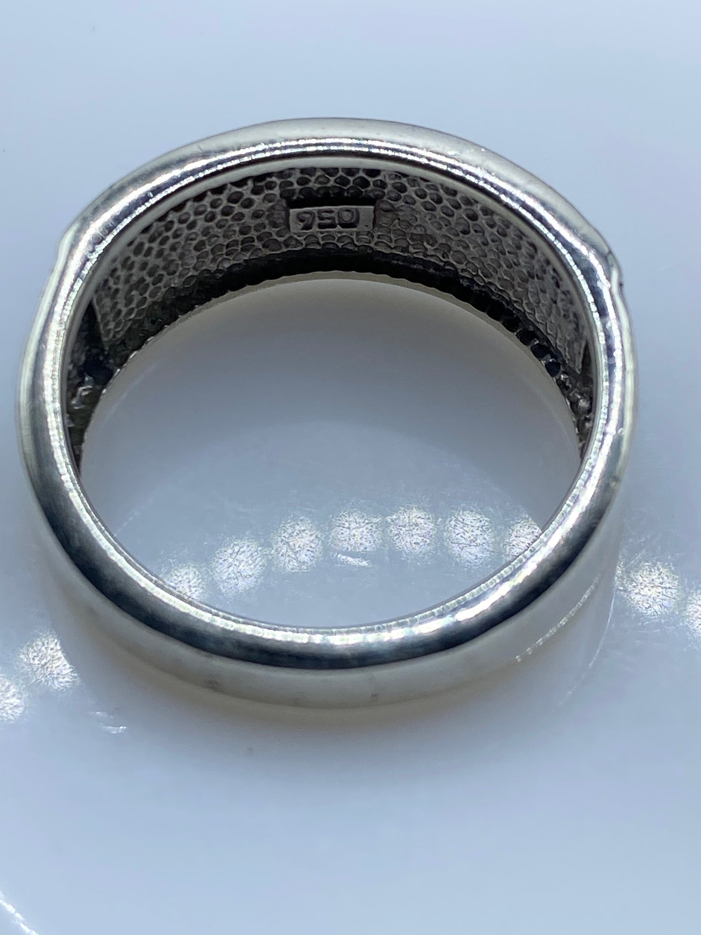 Anillo Plata Ópalo de Fuego Azul — Geométrico Moderno — foto 5