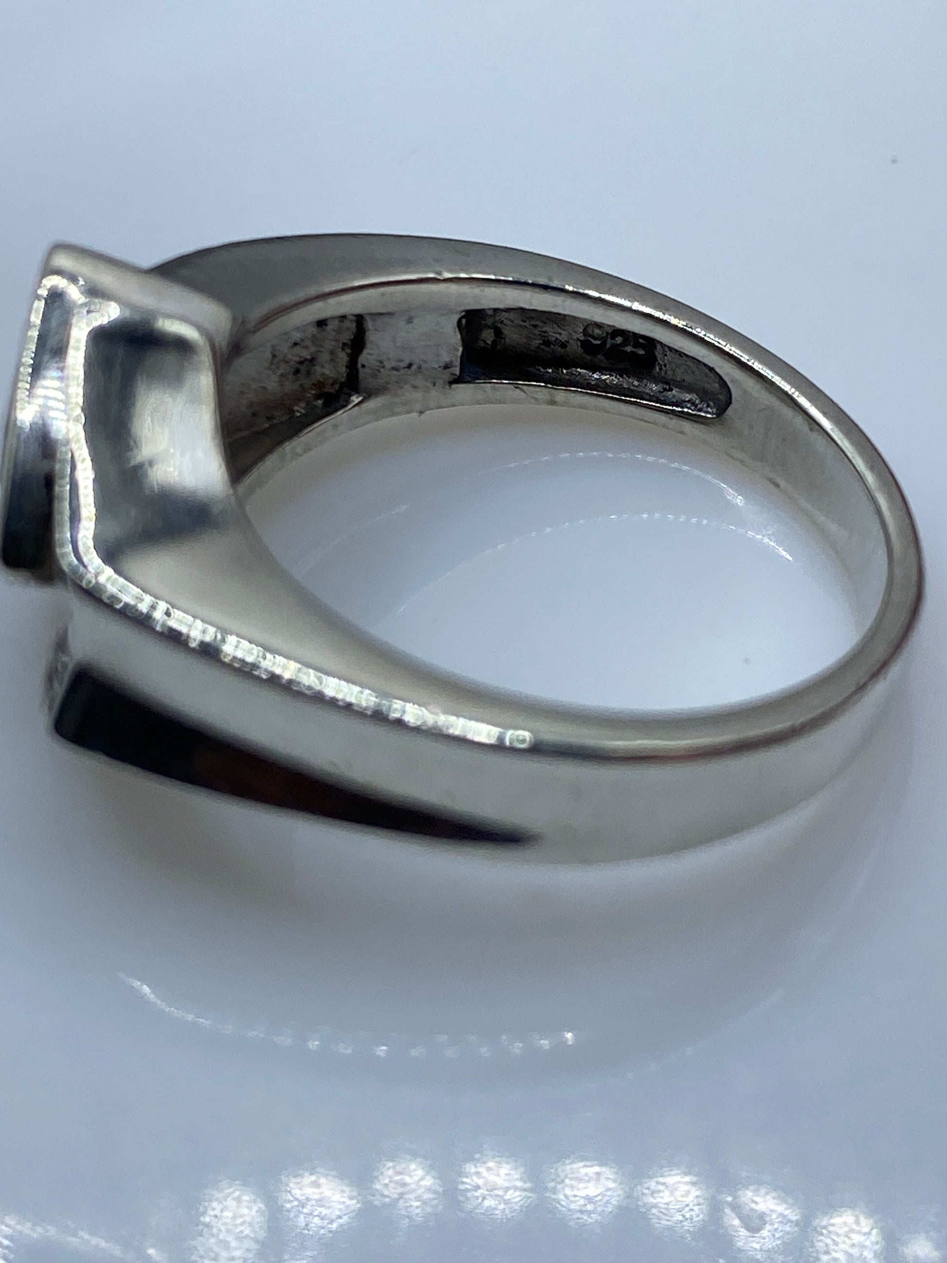 Anillo Plata Ópalo de Fuego Azul — Geométrico Moderno — foto 5