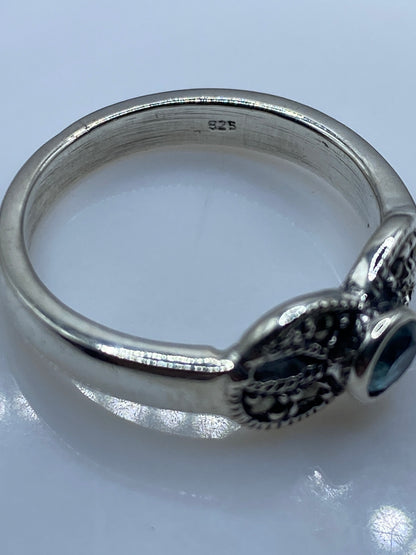 Anillo Plata Circonia Azul Vintage — Solitario Taxco — foto 5