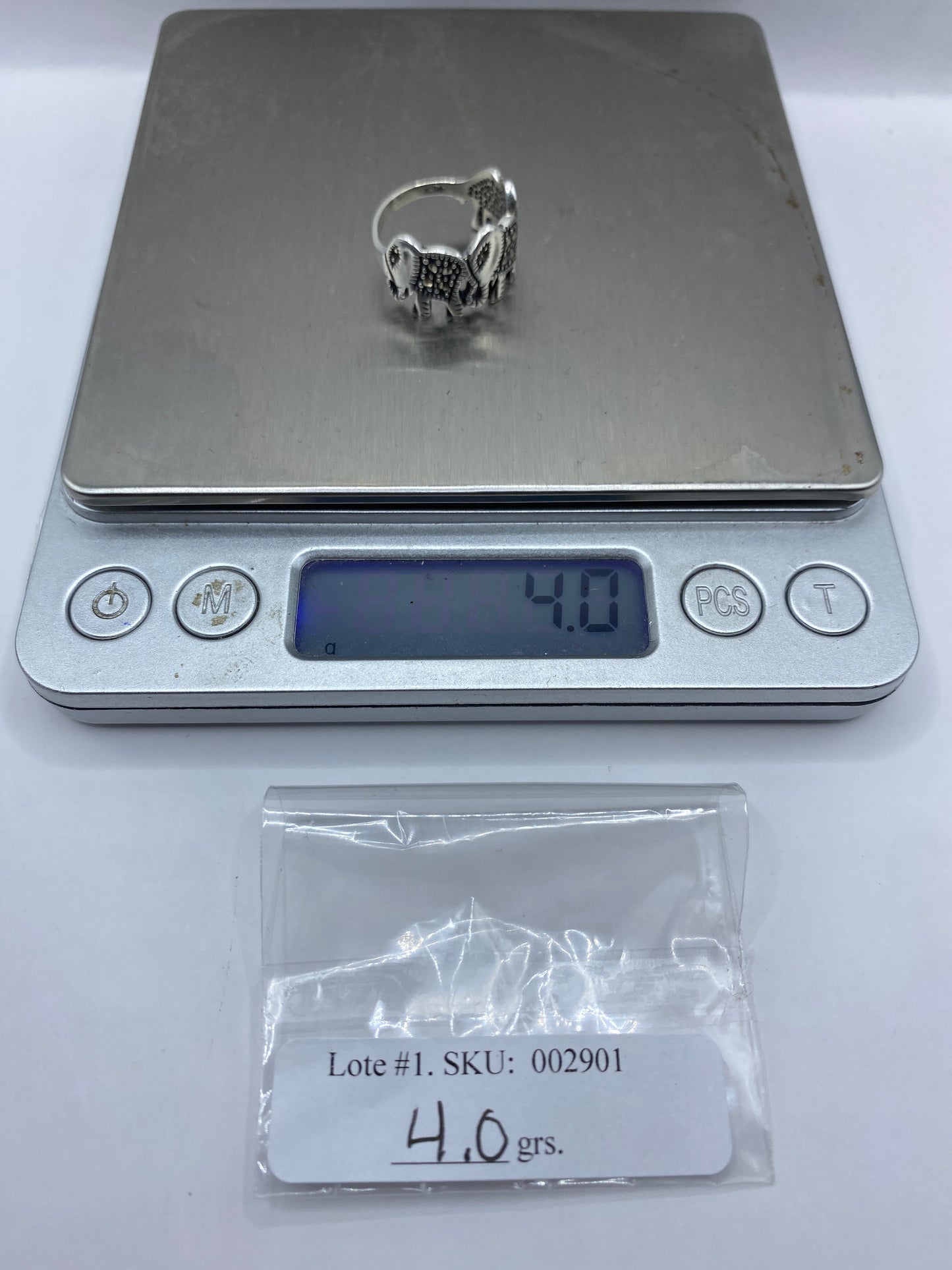 Anillo Plata Elefantes Grabados — Diseño Étnico Taxco — foto 6
