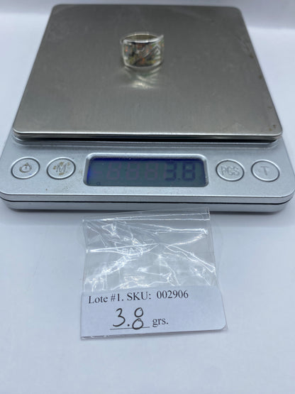 Anillo de Plata Ópalo de Fuego Multicolor — Diseño Geométrico — foto 6
