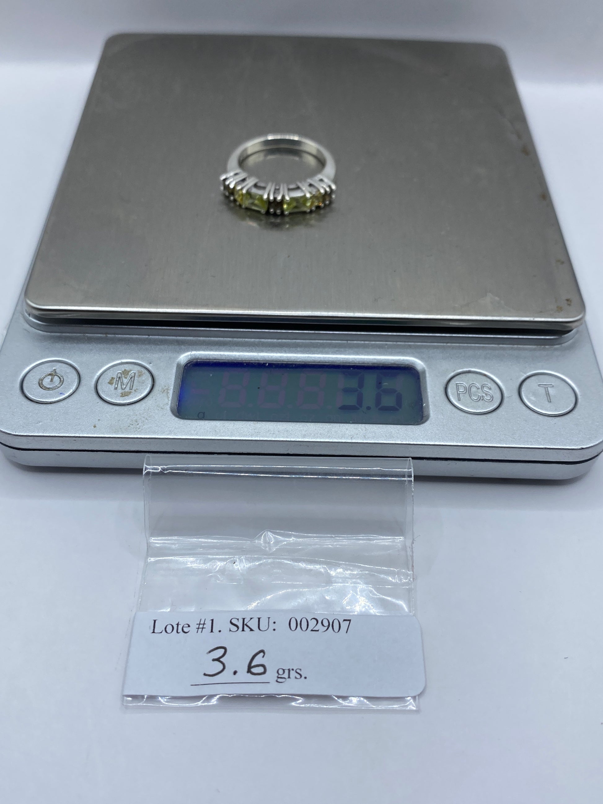 Anillo de Plata Circonia Amarilla Radiante — Solitario — foto 6
