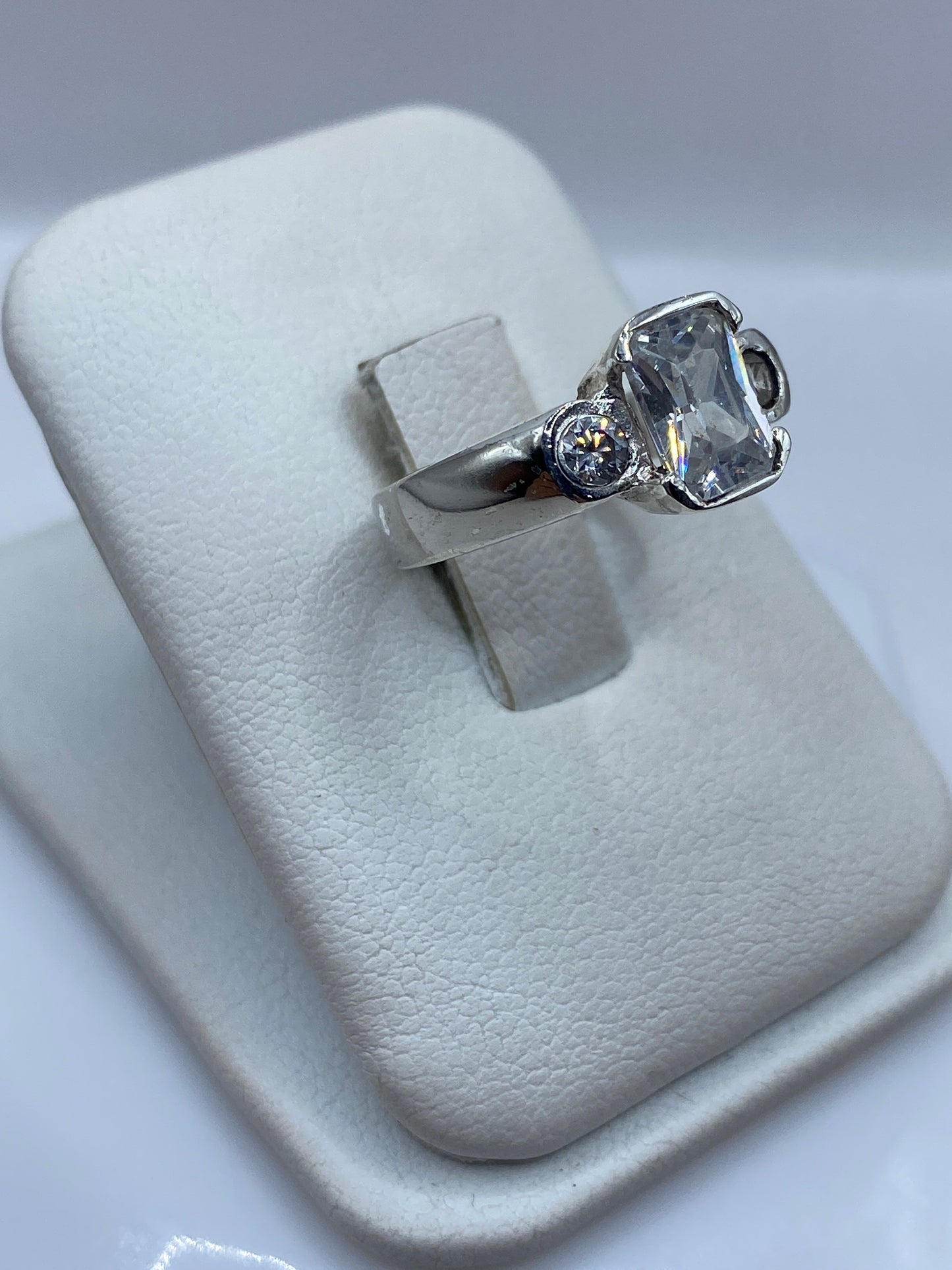 Anillo de Plata Solitario Circonia Blanca — Clásico Taxco — foto 2