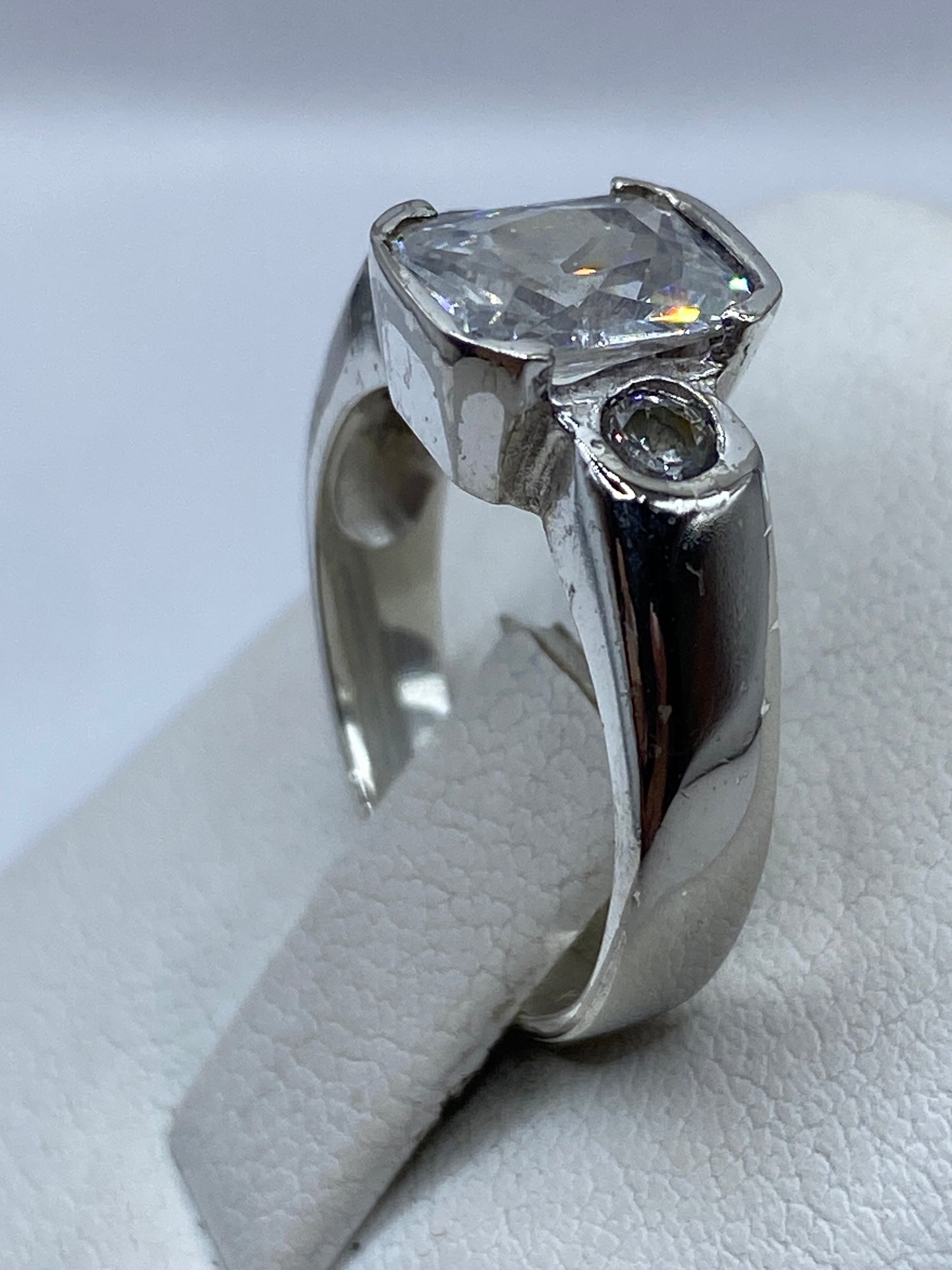 Anillo de Plata Solitario Circonia Blanca — Clásico Taxco — foto 3