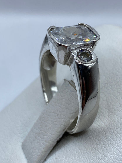 Anillo de Plata Solitario Circonia Blanca — Clásico Taxco — foto 3