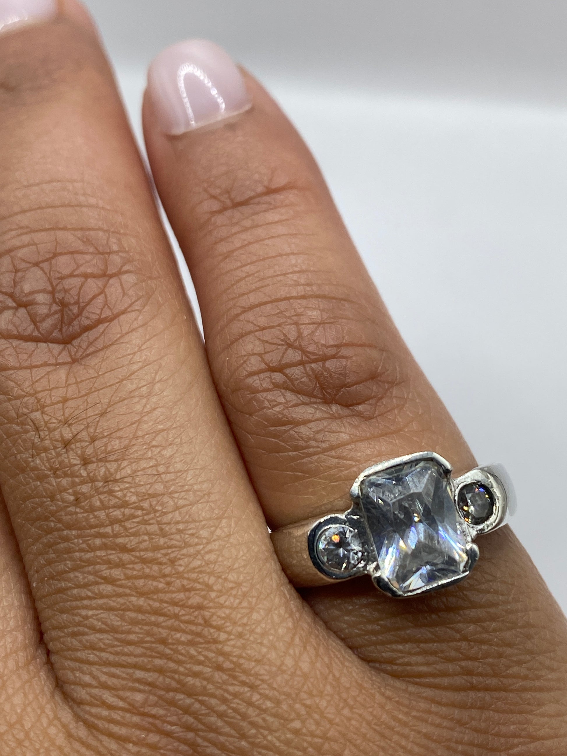 Anillo de Plata Solitario Circonia Blanca — Clásico Taxco — foto 4