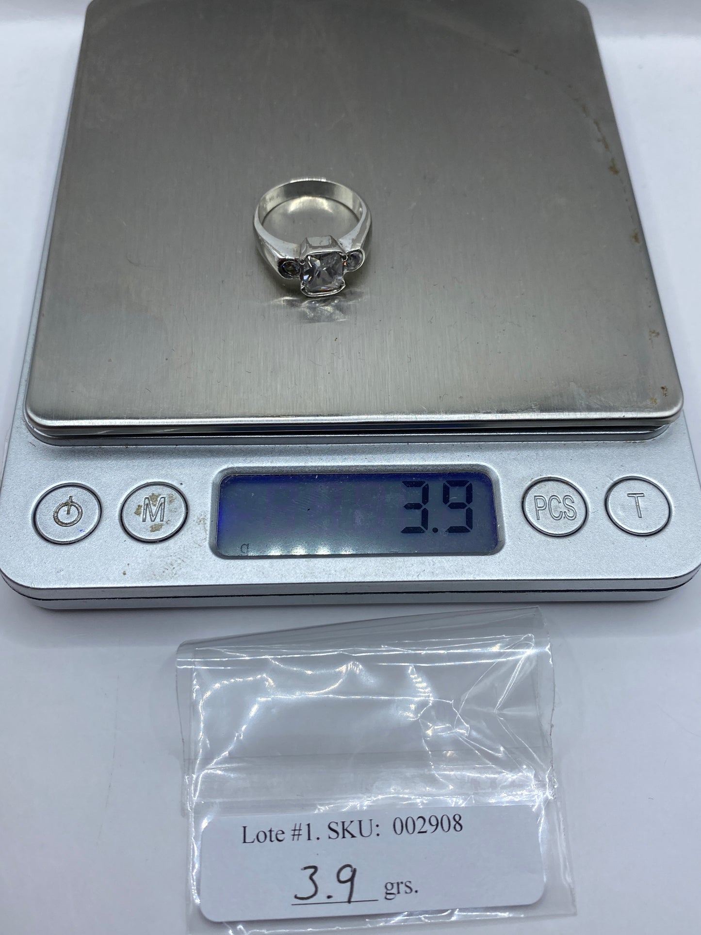 Anillo de Plata Solitario Circonia Blanca — Clásico Taxco — foto 6