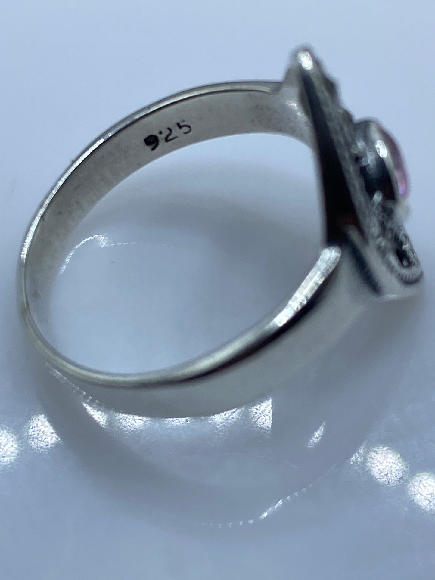 Anillo de Plata Solitario Circonia Rosa — Diseño Minimalista — foto 5