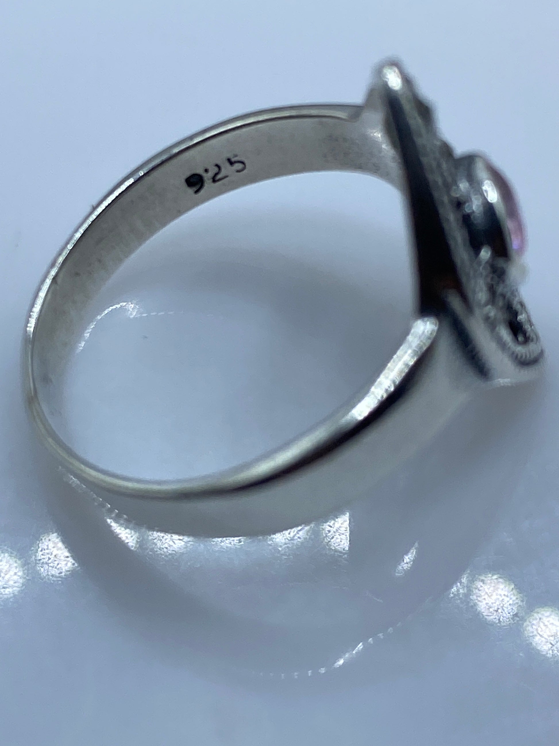 Anillo de Plata Solitario Circonia Rosa — Diseño Minimalista — foto 5