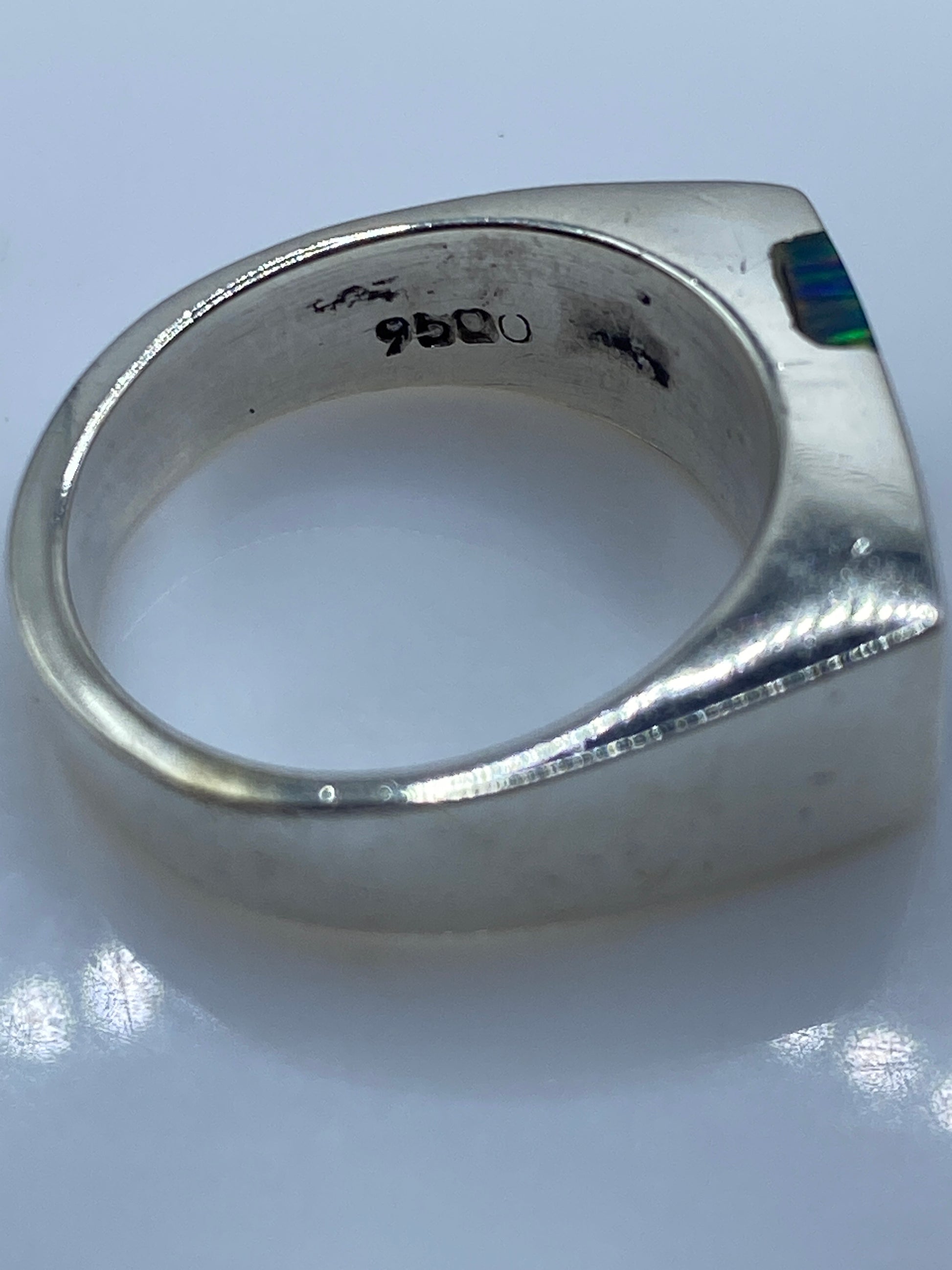 Anillo de Plata Ópalo de Fuego Multicolor — Moderno Taxco — foto 5