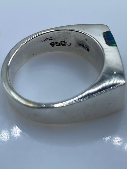 Anillo de Plata Ópalo de Fuego Multicolor — Moderno Taxco — foto 5