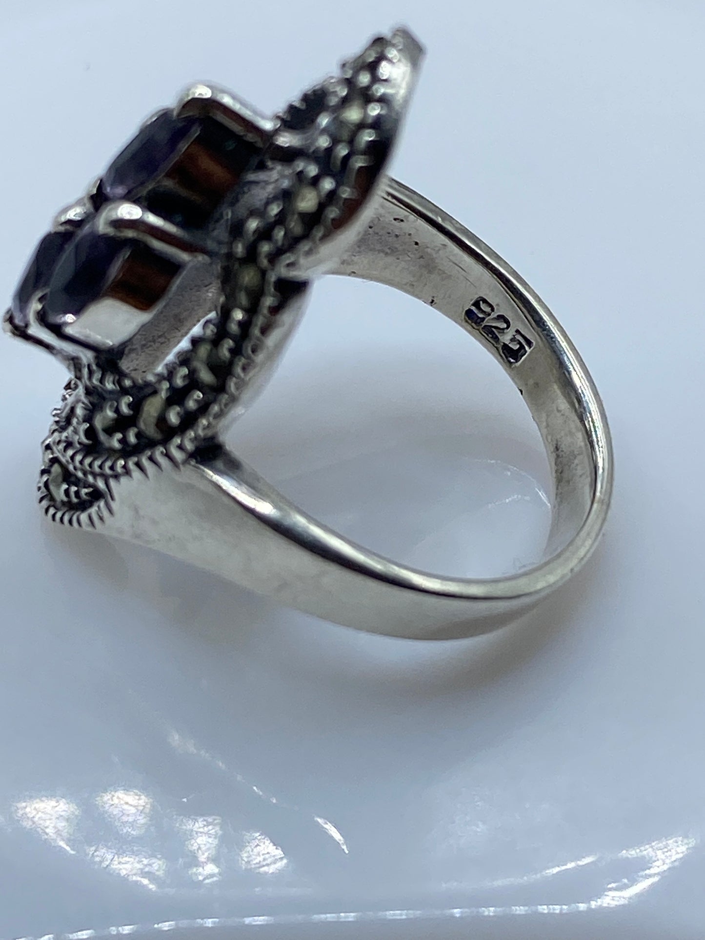 Anillo de Plata Circonia Morada — Vintage Ornamental — foto 5