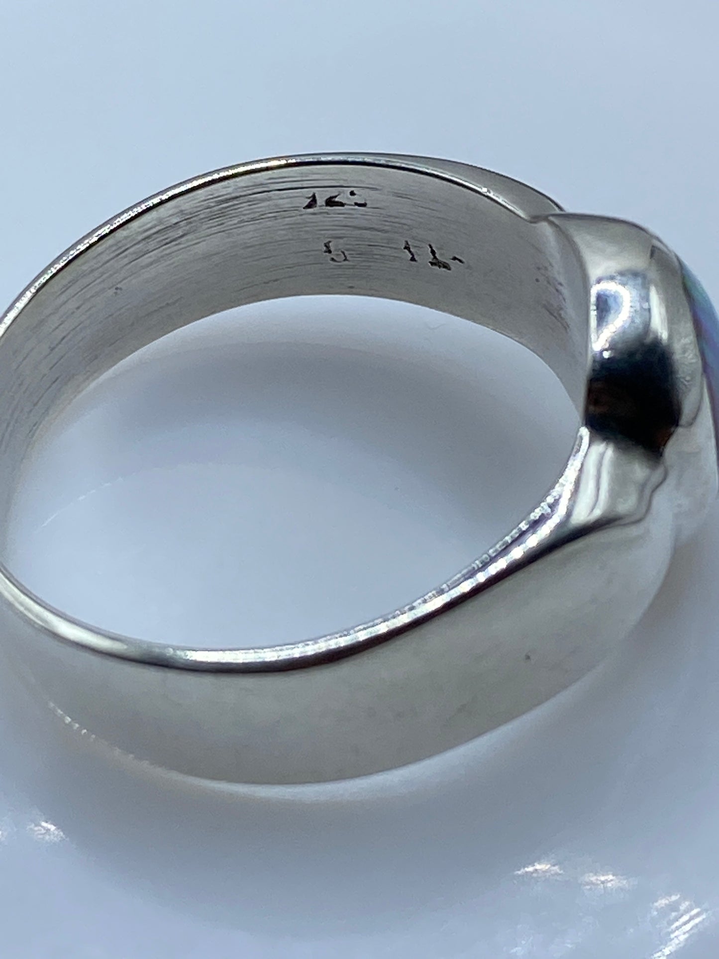 Anillo de Plata Ópalo de Fuego Azul Verde — Solitario Taxco — foto 5