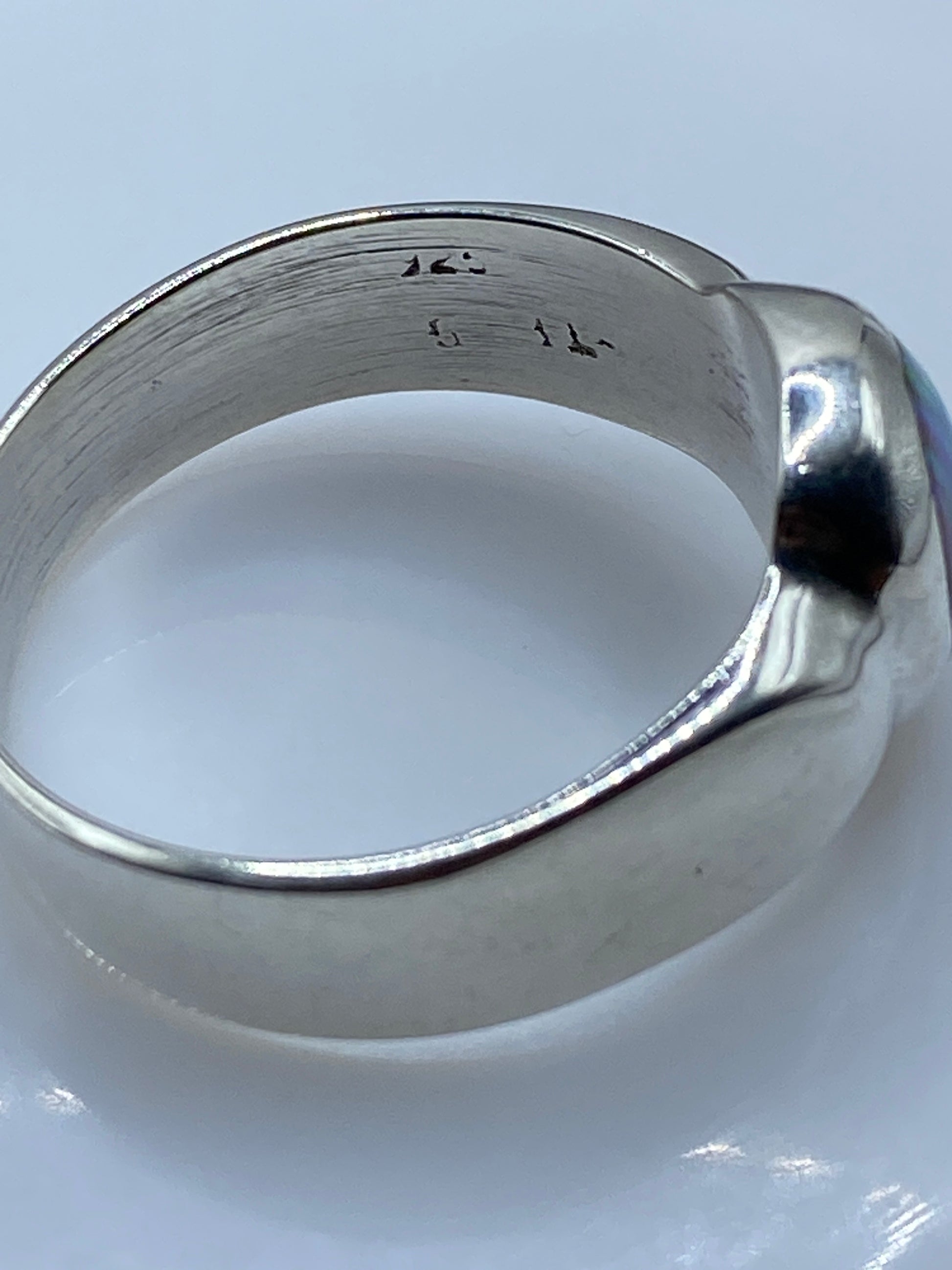 Anillo de Plata Ópalo de Fuego Azul Verde — Solitario Taxco — foto 5