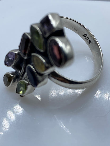 Anillo Geométrico Plata Circonias Multicolor — Coctel — foto 5