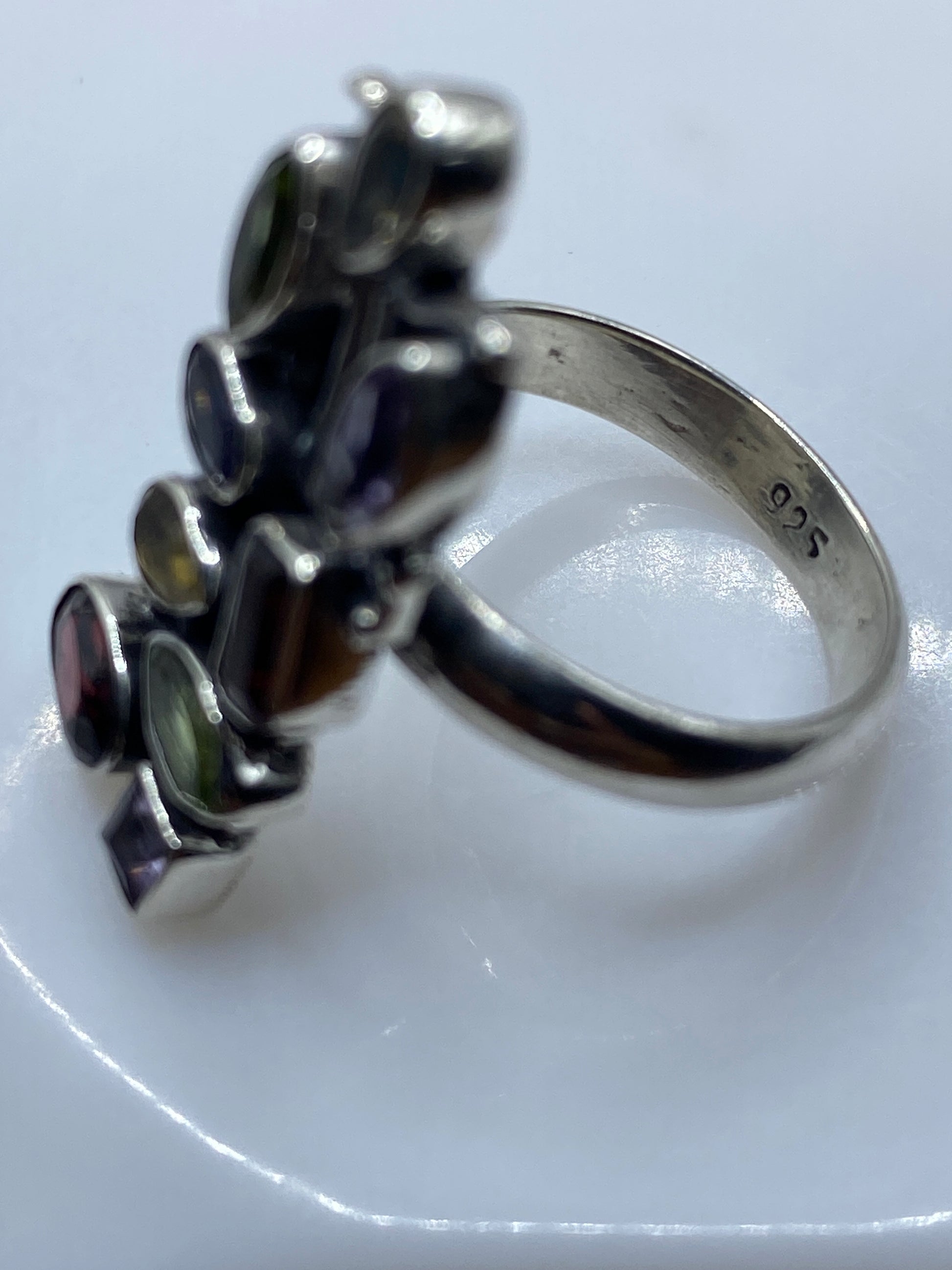 Anillo de Plata Multicolor Circonia — Geométrico Moderno — foto 5