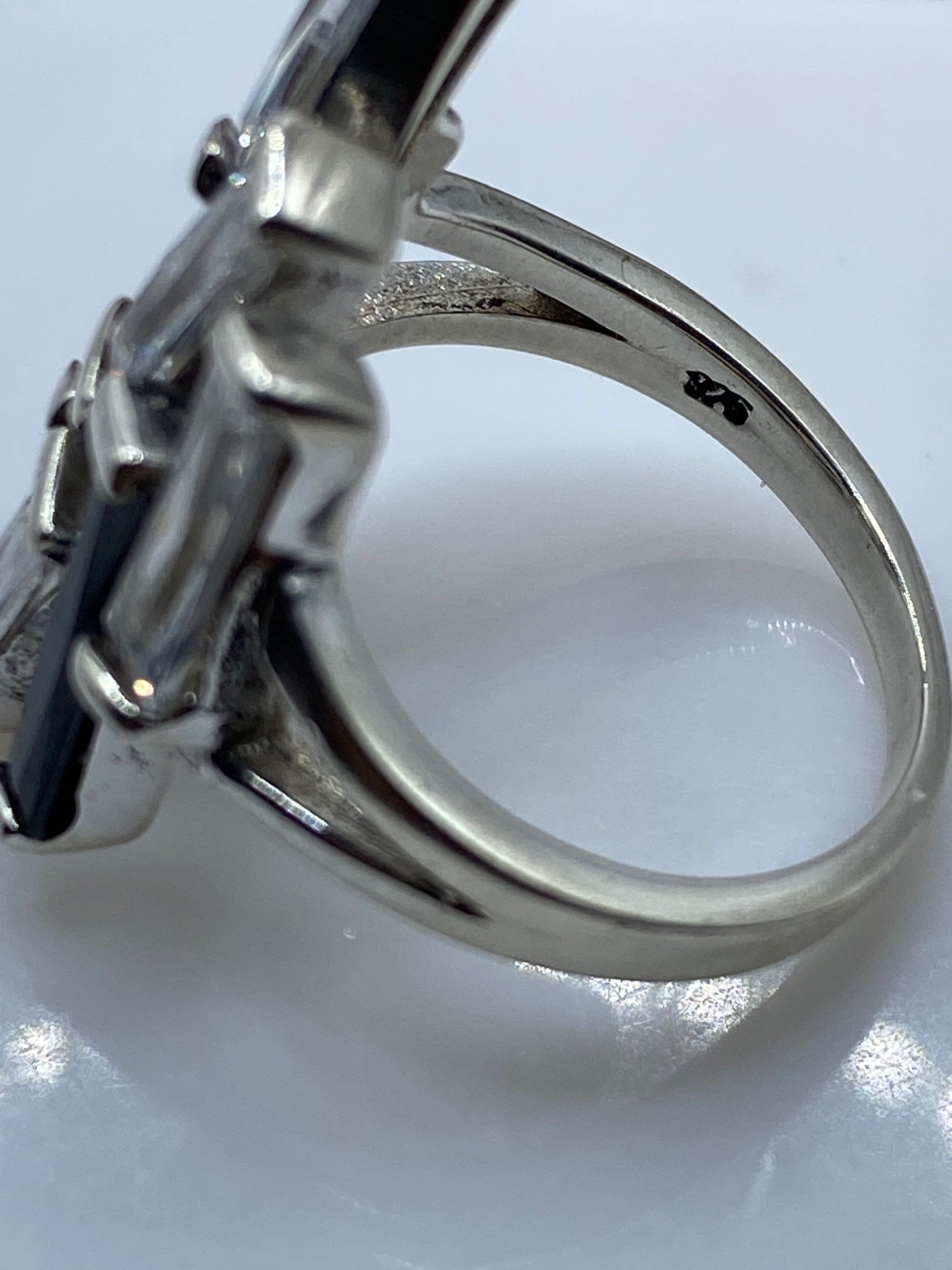 Anillo de Plata Arquitectura Geométrica Circonia Blanca — foto 5