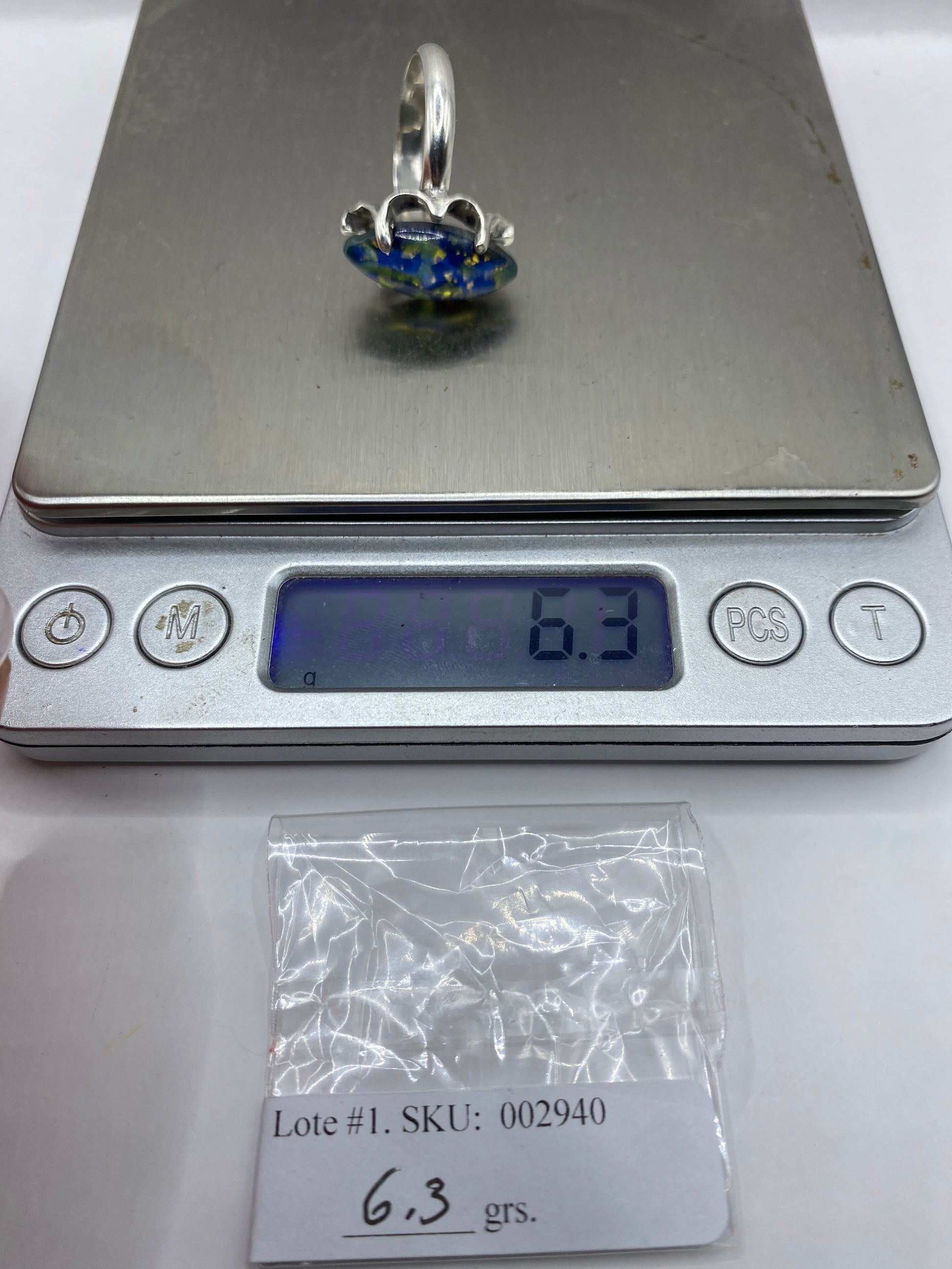 Anillo de Plata con Lapislázuli Azul — Diseño Étnico Artesanal — foto 5