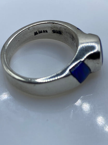 Anillo de Plata Ópalo Azul — Diseño Arquitectónico Unisex — foto 5