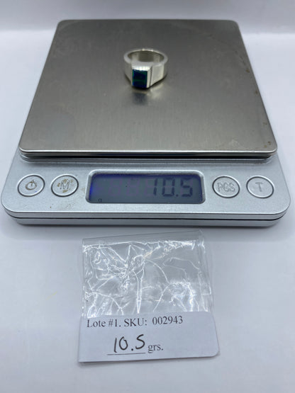 Anillo de Plata Ópalo de Fuego Azul — Diseño Robusto Unisex — foto 6