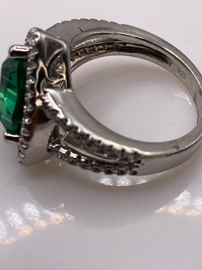 Anillo de Plata Circonia Verde — Solitario Elegante Taxco — foto 5