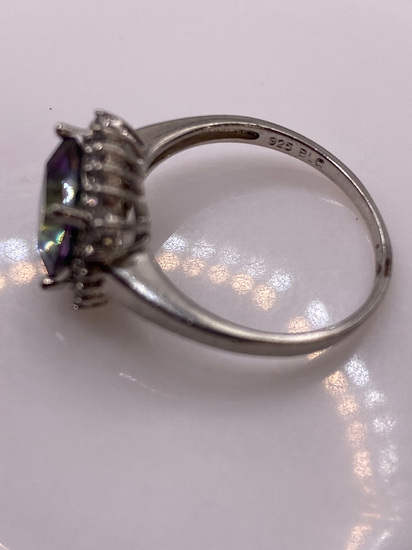 Anillo de Plata Solitario Circonia Multicolor — Clásico Brillante — foto 5