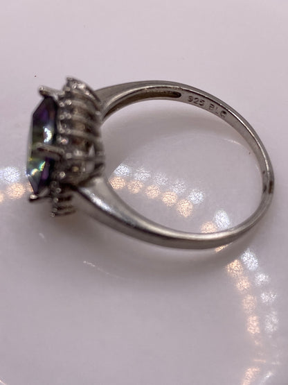 Anillo de Plata Solitario Circonia Multicolor — Clásico Brillante — foto 5