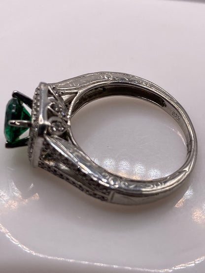 Anillo de Plata con Circonia Verde — Solitario Clásico — foto 5