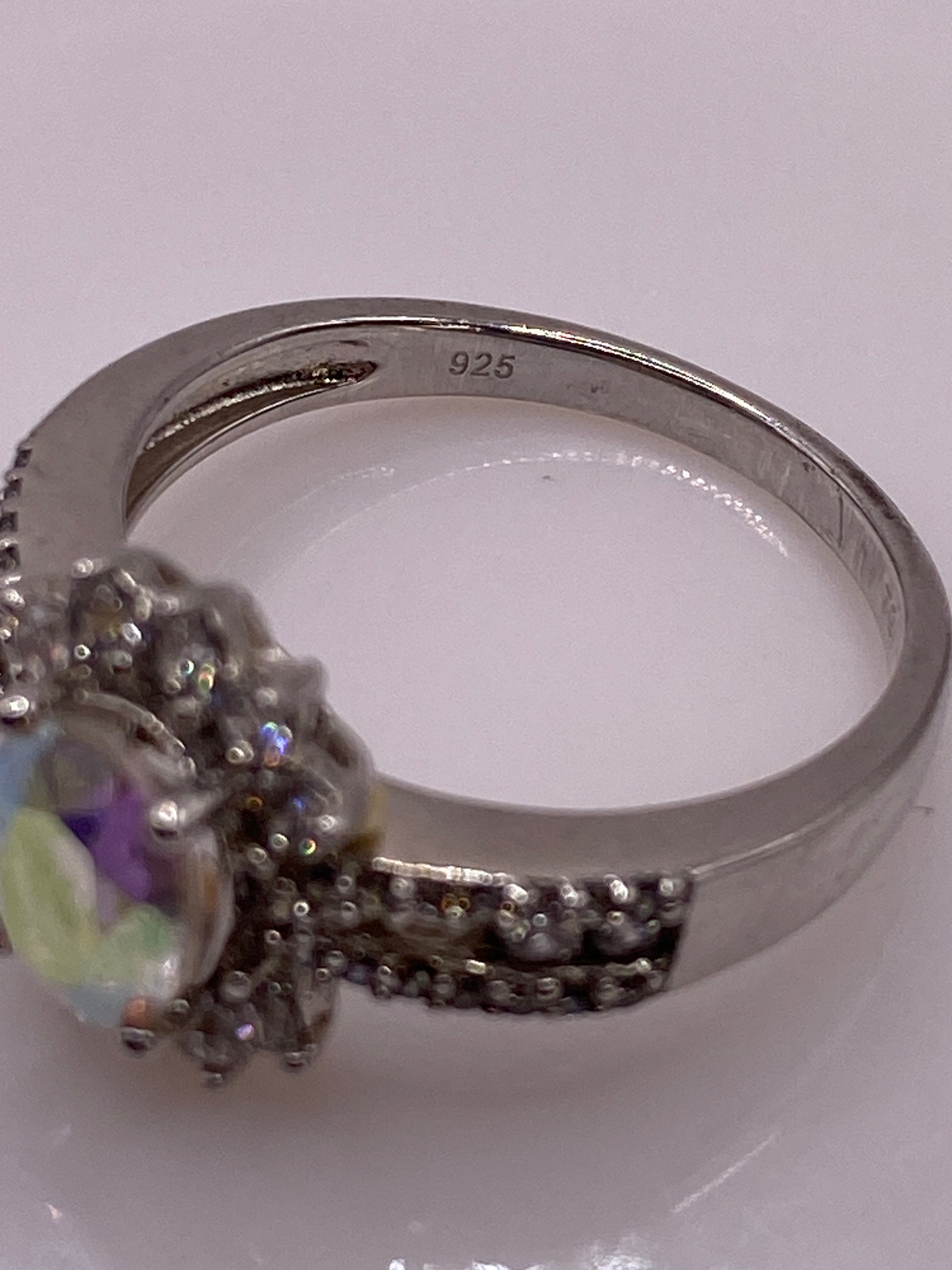 Anillo de Plata Circonia Multicolor — Solitario Elegante — foto 5