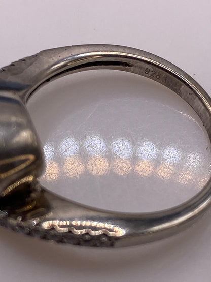 Anillo Solitario Plata Circonia Verde Envolvente — foto 5
