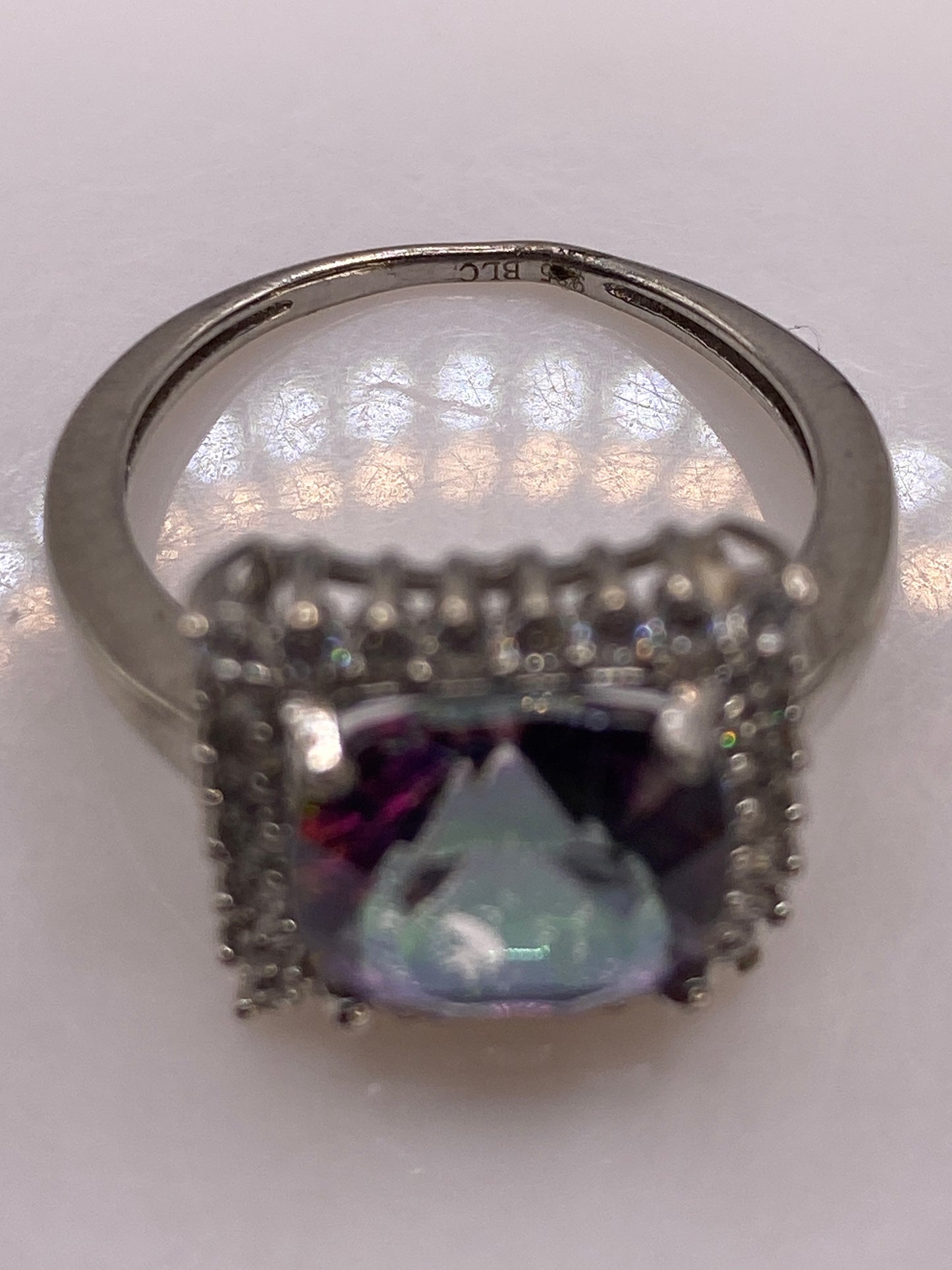 Anillo de Plata Circonia Multicolor Engastada — Coctel Brillante — foto 5