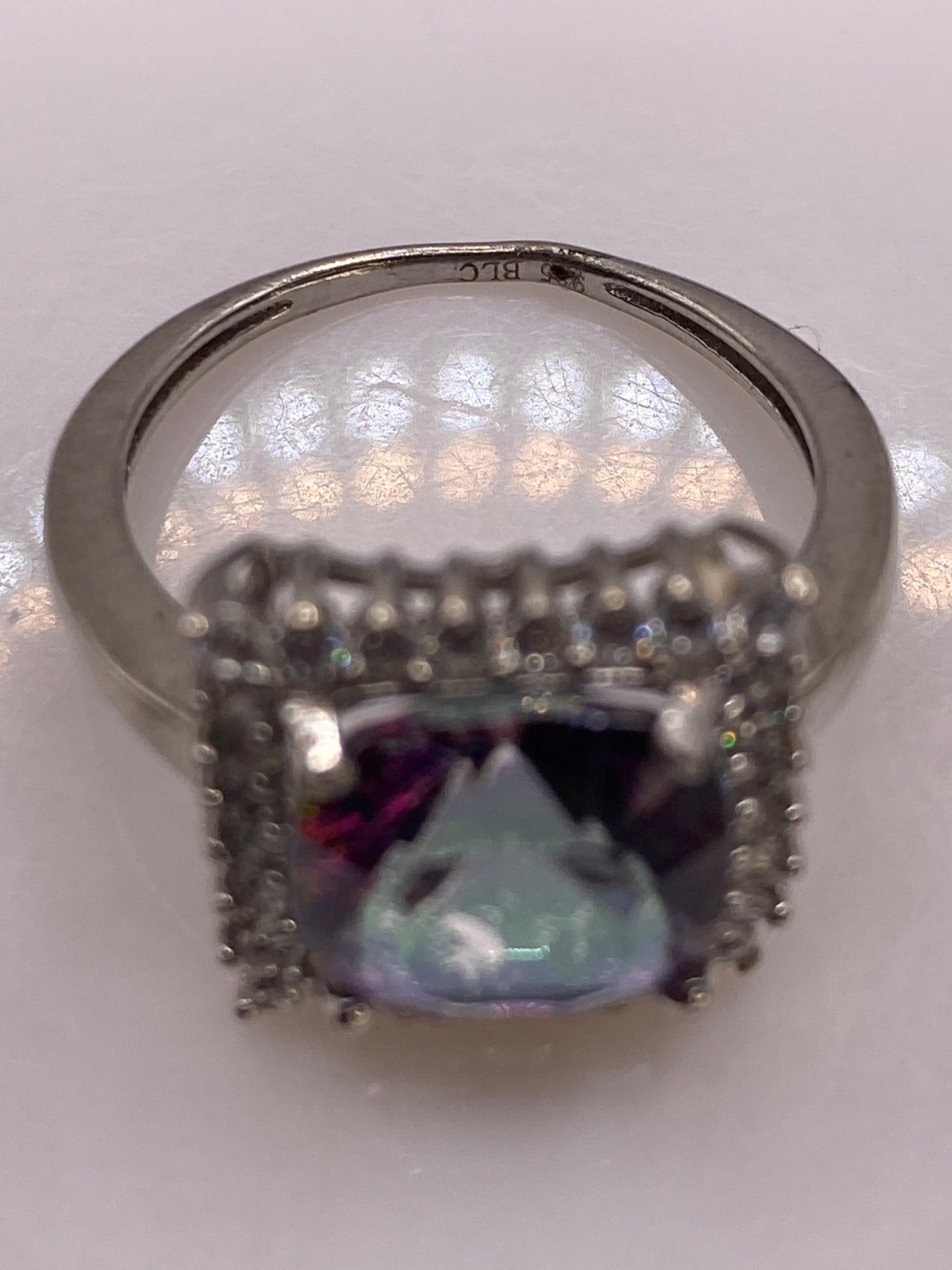 Anillo de Plata Circonia Multicolor Engastada — Coctel Brillante — foto 5