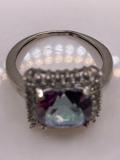 Anillo de Plata Circonia Multicolor Engastada — Coctel Brillante — foto 5
