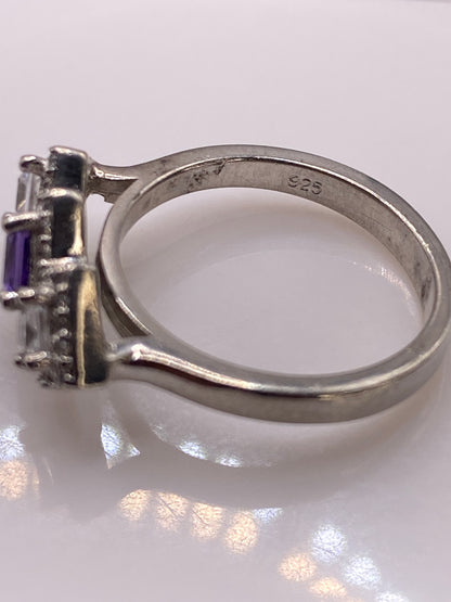 Anillo de Plata Circonia Violeta — Geométrico Moderno — foto 5
