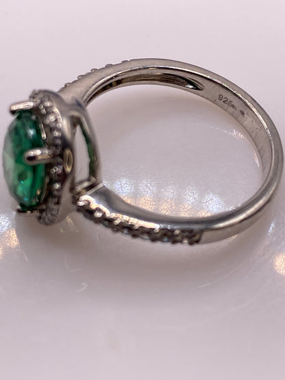 Anillo de Plata Solitario Circonia Verde Esmeralda — foto 5