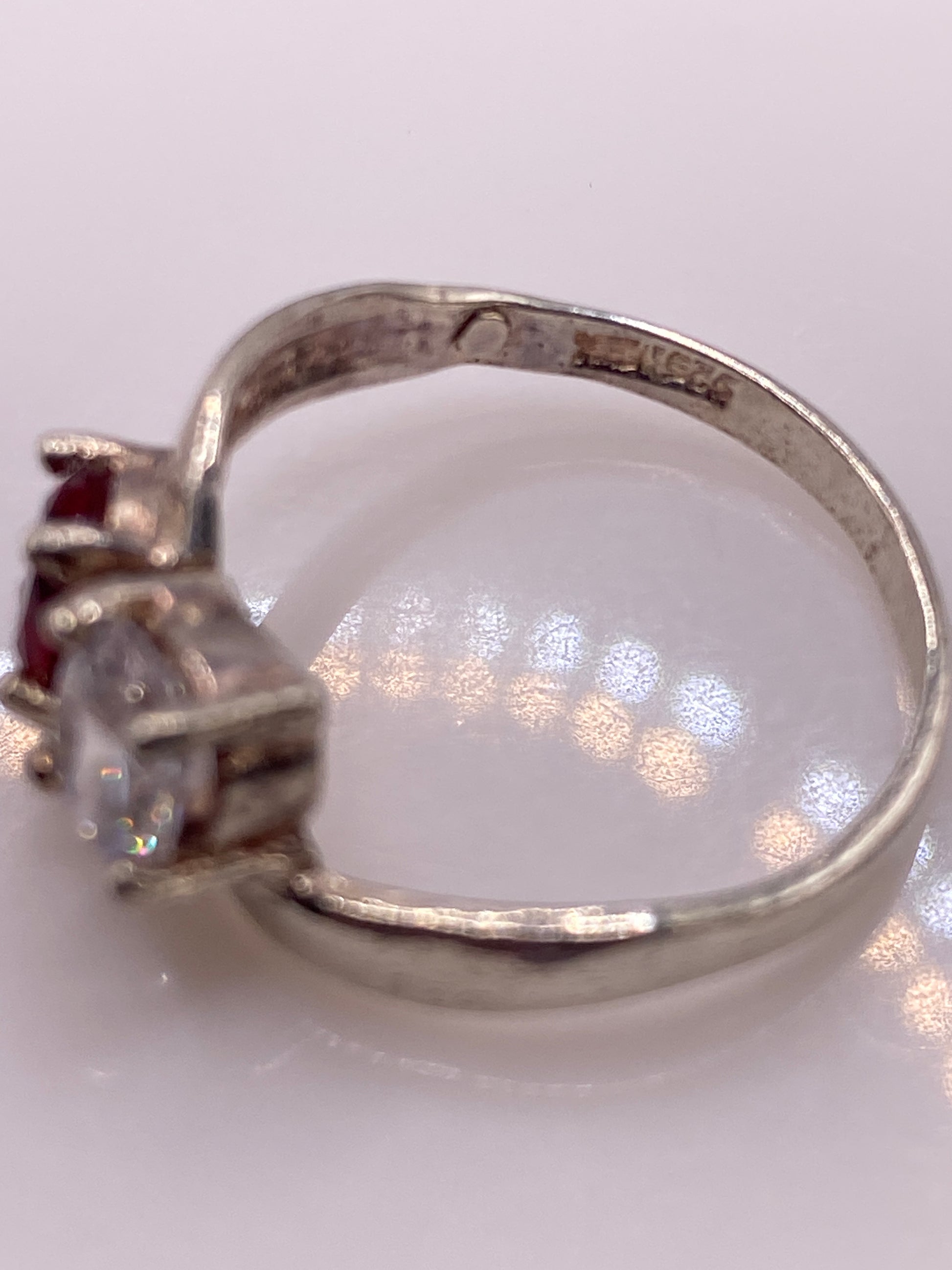 Anillo de Plata Circonia Roja — Coctel Elegante — foto 5