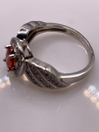 Anillo de Plata Solitario Circonia Naranja — Elegancia Taxco — foto 5