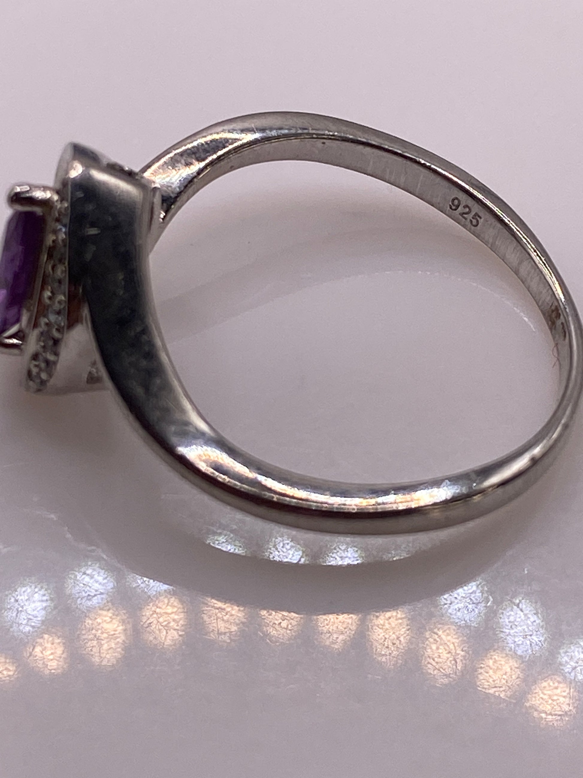 Anillo de Plata Circonia Morada Solitario — Elegancia Pura — foto 5