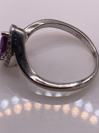 Anillo de Plata Circonia Morada Solitario — Elegancia Pura — foto 5