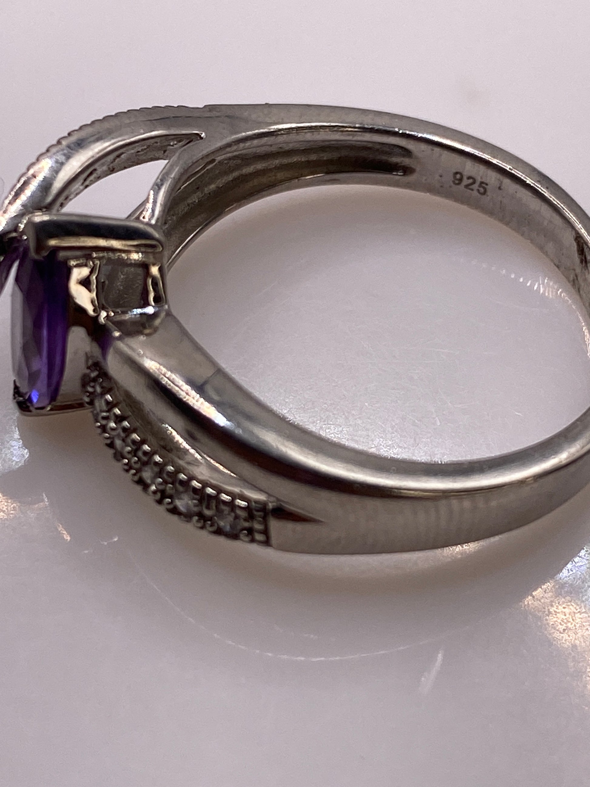 Anillo de Plata Solitario Circonia Morada — Elegancia Pura — foto 5