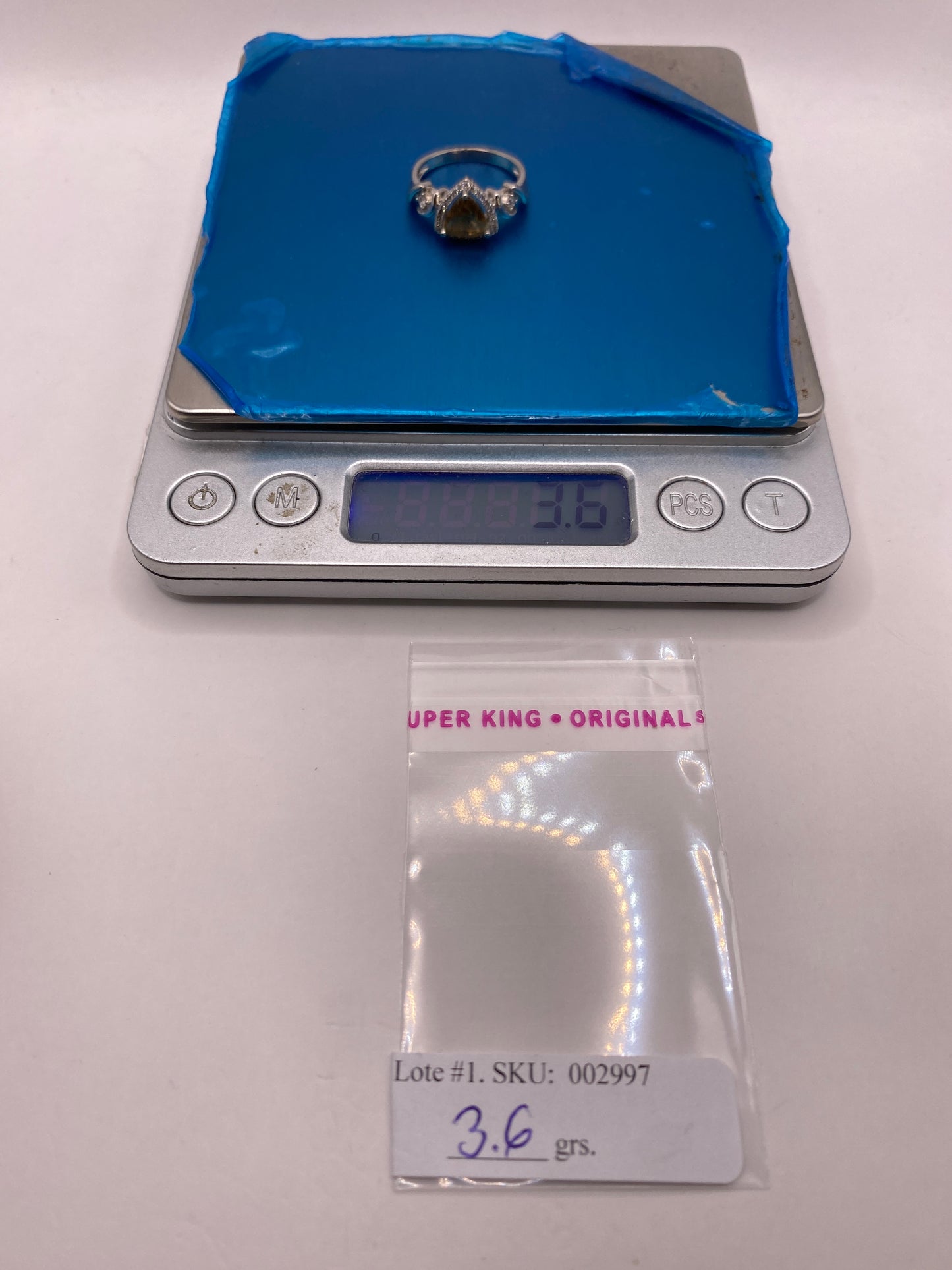 Anillo de Plata Circonia Amarilla con Alas — Solitario Escultural — foto 6