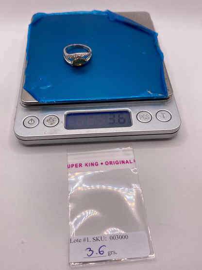 Anillo de Plata Solitario con Circonia Dorada — foto 6