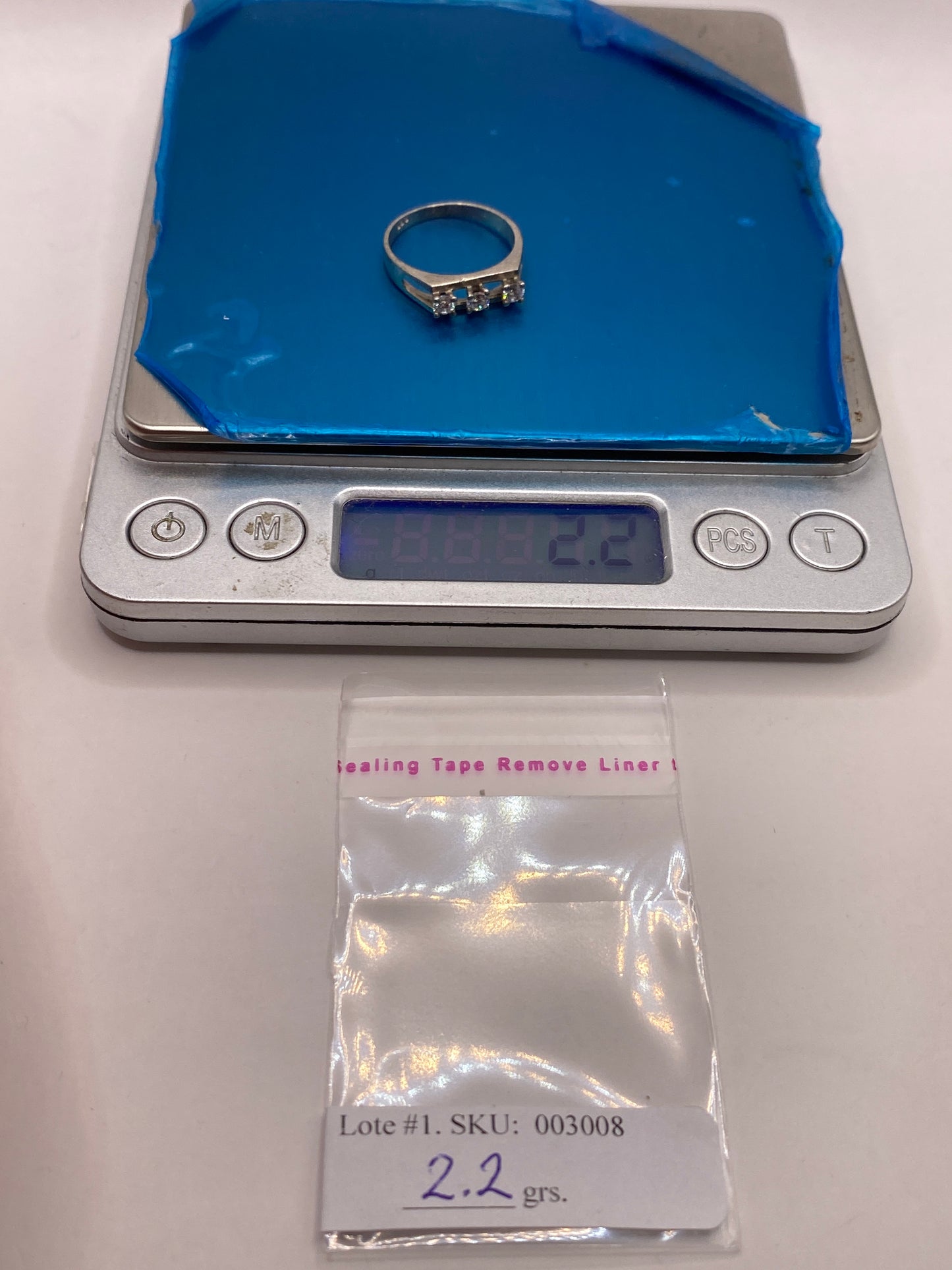 Anillo de Plata Solitario Circonia Blanca — Banda Minimalista — foto 5