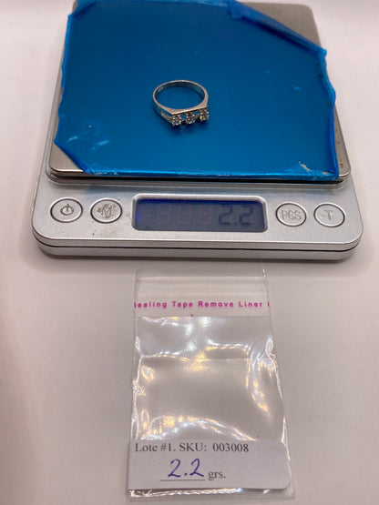 Anillo de Plata Solitario Circonia Blanca — Banda Minimalista — foto 5