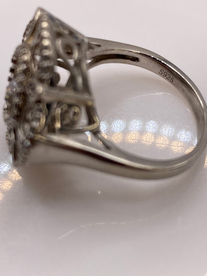 Anillo Vintage Filigrana Circonia Blanca — Plata .925 Taxco — foto 5