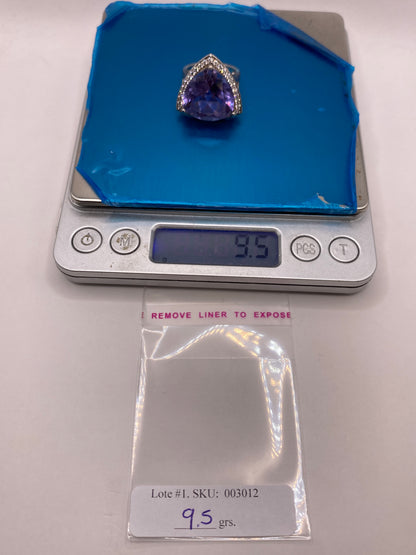 Anillo de Plata Solitario Circonia Morada — Cocktail Elegante — foto 6